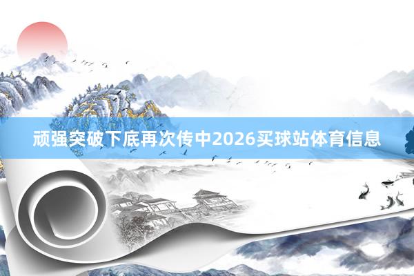 顽强突破下底再次传中2026买球站体育信息