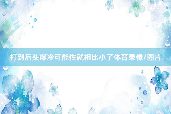 打到后头爆冷可能性就相比小了体育录像/图片