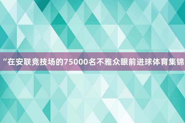 “在安联竞技场的75000名不雅众眼前进球体育集锦