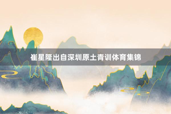 崔星隆出自深圳原土青训体育集锦