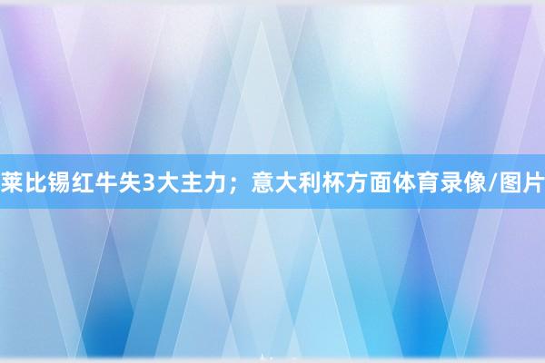 莱比锡红牛失3大主力；意大利杯方面体育录像/图片