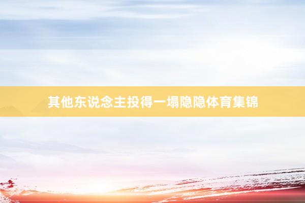 其他东说念主投得一塌隐隐体育集锦