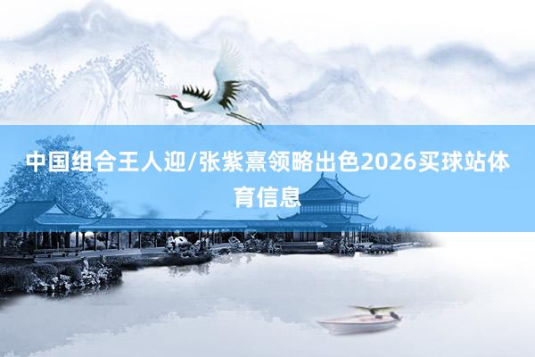 中国组合王人迎/张紫熹领略出色2026买球站体育信息