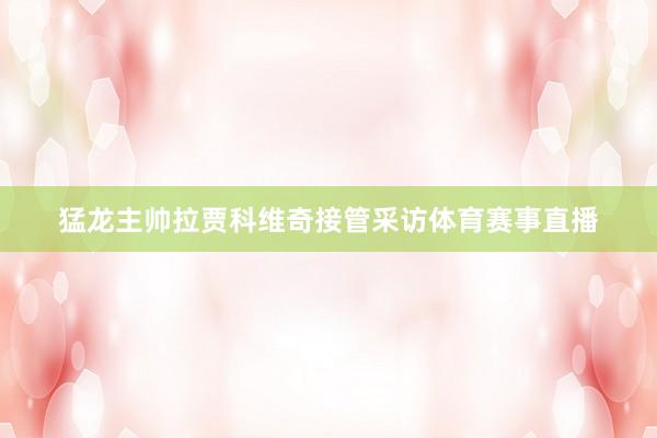 猛龙主帅拉贾科维奇接管采访体育赛事直播