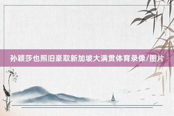 孙颖莎也照旧豪取新加坡大满贯体育录像/图片