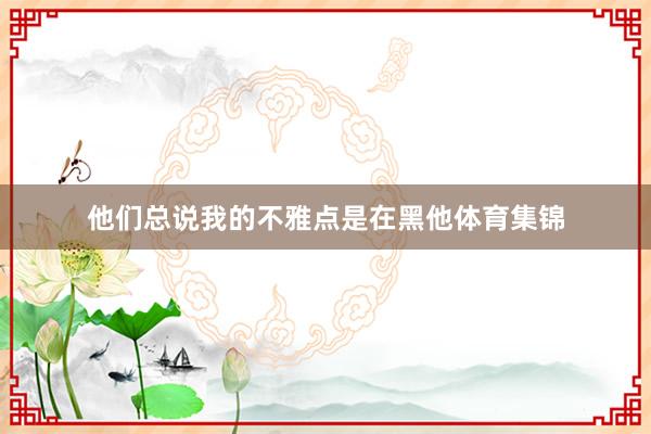 他们总说我的不雅点是在黑他体育集锦