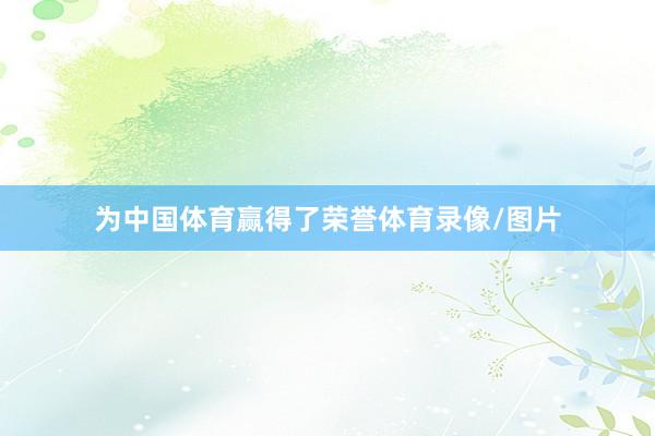 为中国体育赢得了荣誉体育录像/图片