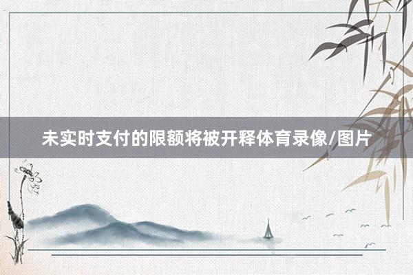 未实时支付的限额将被开释体育录像/图片