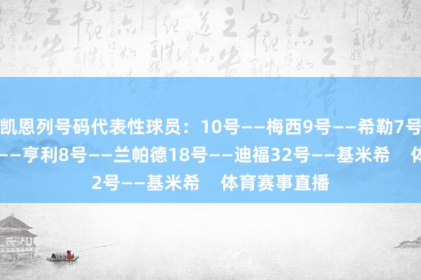 凯恩列号码代表性球员：10号——梅西9号——希勒7号——C罗14号——亨利8号——兰帕德18号——迪福32号——基米希    体育赛事直播