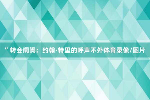 ”转会阛阓：约翰·特里的呼声不外体育录像/图片