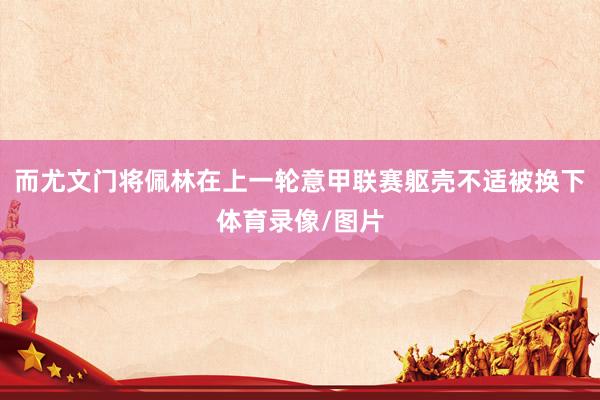 而尤文门将佩林在上一轮意甲联赛躯壳不适被换下体育录像/图片